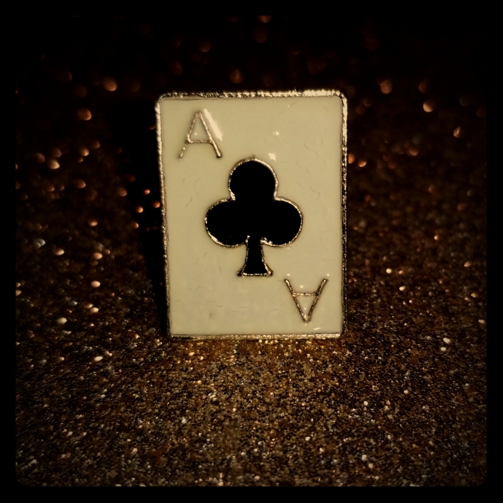 ❗5 For $2️⃣5️⃣ Bundle Sale❗️ACE OF Clubs Playing Card Lapel Pin